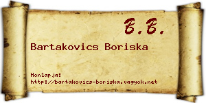 Bartakovics Boriska névjegykártya